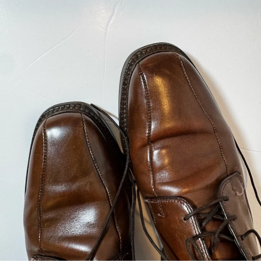 Allen Edmonds Sz 7.5D Shoes Warren Bicycle Toe Blucher Oxford Brown Leather 2292